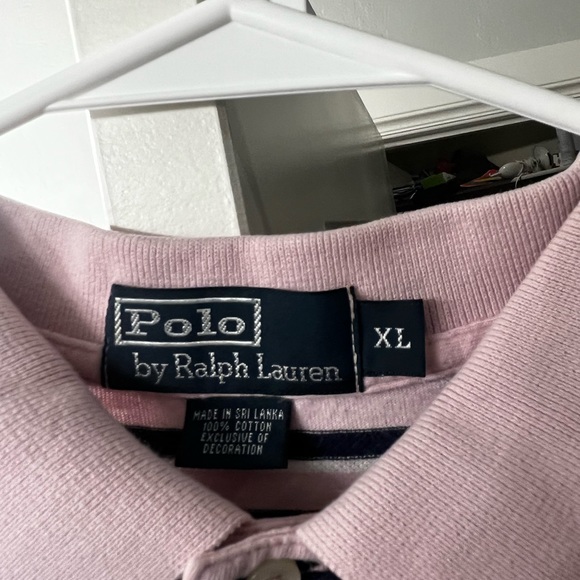 Ralph Lauren Polo - XL Men's Pink and Navy Blue Stripes - Picture 2 of 2
